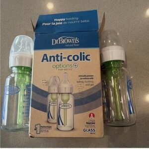 Dr. Brown's Glass Anti-Colic Baby Bottles - 4 oz pack of 2